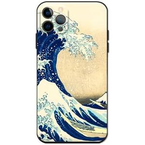 Berkin Arts Compatible with iPhone 12 Pro Case Silicone Cover with Screen Protector Japanese Style Ukiyo-e (The Great Wave by Katsushika Hokusai)