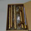 Ravinte 6 Pack 5 Inch Cabinet Pulls Brushed Brass Stainless Steel Kitchen Drawer Pulls Cabinet Handles 5Length, 3 Hole Center