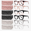CCVOO 6 Pack Oprah Style Reading Glasses for Women Blue Light Blocking Computer Square Readers with Spring Hinge Men (A1 Mix, 1.5)