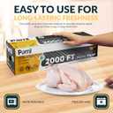 PAMI Plastic Food Wrap 18 x 2000 FT with Slide Cutter Safe Cling Stretch Film, BPA Free, Microwave & Freezer Safe, Durable Food Storage Wrap for Home & Commercial Use