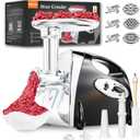Electric Meat Grinder: [3000W Superior Motor] [Exquisite Box] Meat Grinder with 6 PCS Stainless Steel Blades & Grinding Plates, Sausage Stuffer Tubes & Kubbe Kit Portable Handle for Gift (Black)