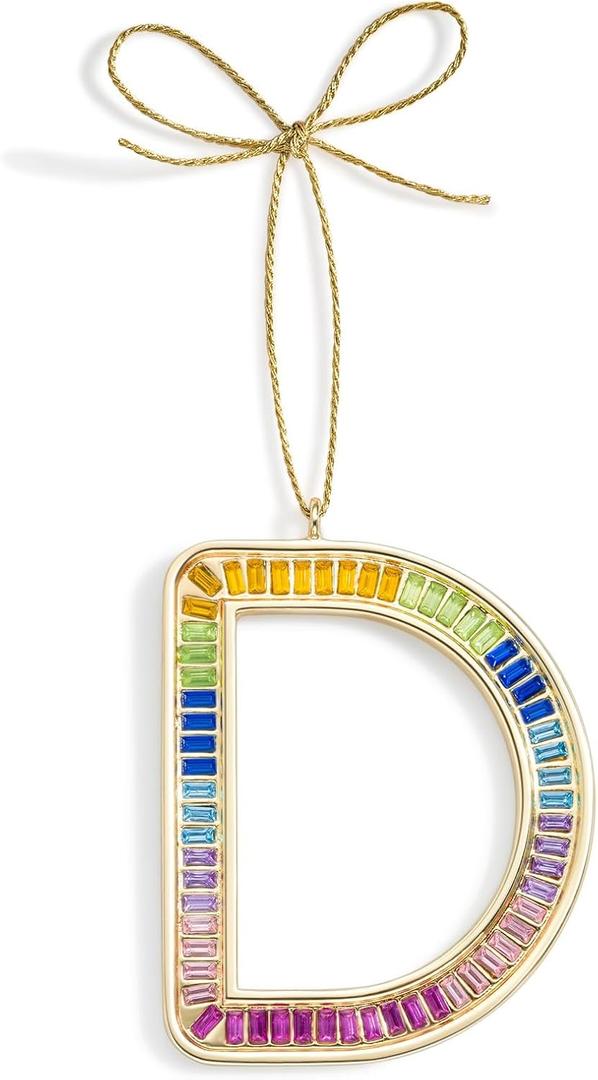 Christmas Ornaments,Letter D Ornaments for Christmas Tree,Hanging Xmas Ornament for Mother Best Friends Sister Wife (Color in the Season Ornament)