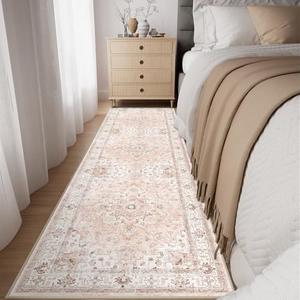 CAPALOCA Machine Washable Rugs Nursery Rug 2x10 Cute Girl Non Slip Low Pile Water Repellent Soft Print Pattern for Bedroom Indoor Decor Kids Playroom Pink