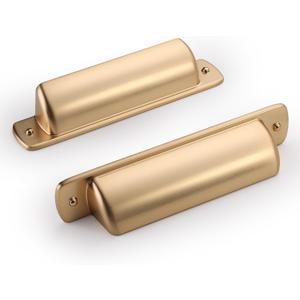 Asidrama 10 Pack 3 Inch(76mm) Brushed Brass Kitchen Cabinet Handles, Cabinet Cup Pulls Kitchen Cabinet Hardware for Cupboard Drawer Pulls