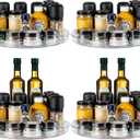 vacane 4 Pack Turntable Organizer Non-Skid, Large 13" Cabinet Lazy Susan Clear Turntable Organizer for Pantry Lazy Susan Organizer, Storage Containers for Kitchen, Countertop