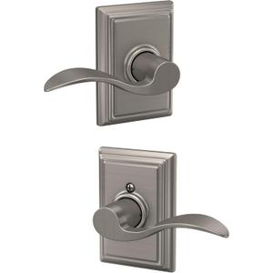Schlage F10 ACC 619 ADD Accent Door Lever with Addison Trim, Hall & Closet Passage Lock, Satin Nickel Schlage F10 ACC 619 ADD Accent Door Lever with Addison Trim, Hall & Closet Passage Lock, Satin Nickel