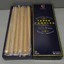 Ivory Cream 12 Inch Taper Candles - Pack of 12 Premium Unscented, Dripless & Smokeless Hand-Dipped Candles for Birthday, Wedding or Dinner Decorations and Formal Candlelighting