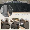Lahome Modern Rainbow Easy Jute 4x6 Rug, Outdoor Patio Rug for Living Room Washable Black Carpet for Bedroom, Contemporary Non Slip Non Shedding Floor Carpet for Office Backyard