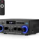 Romicta AK50MAX Stereo Audio Amplifier, Home Audio Stereo Receiver Bluetooth 5.0 with 400W 2.0 Channel FM Radio, Echo, USB, SD Card, AUX with Remote Control Home Theater Audio Stereo System