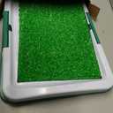 Artificial Grass Pee Pad Set for Dogs (Synthetic Plastic Grass) - Reusable Puppy Essential for Potty Training Small Pets Indoors and Outdoors by PETMAKER (Green)