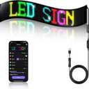 LED Sign - APP Control Scrolling&Stationary Display DIY Programmable Custom Sign Waterproof Flexible USB 5V for Window Ads,Parties Weddings Store Bar Hotel NEMGOME (Black, 77x8in)