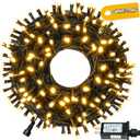 Connectable 100LED 42Ft 13Modes Christmas String Lights Outdoor Indoor | Extendable Green Wire Warm White Christmas Tree Lights with Timer | Twinkle Fairy Light Plug in for Xmas Tree (Warm White)