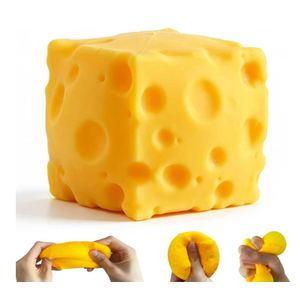 3 x Cheese Squishies Toy,Squishies Cheese Slow Rising Squeeze Block, Stress Balls for Adults,Stress & Anxiety Relief Fidget Gift