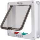 Depets Medium Cat Flap Door with 4 Way Lock (Outer Size 7.5" x 7.8"), Magnetic Pet Door Kit White, Weather-Resistant Cat Door for Cats & Doggy