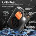 Portable Waist Fan Clip On Rechargeable 3-Speed Settings with Charger and Light, Wearable Personal Belt Fan Cooling, Hands-Free Neck Fan For Outdoor Hiking Jobsite Farms(orange)