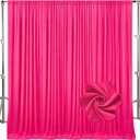 10ft x 10ft Fuchsia Backdrop Curtains for Parties, Polyester Fabric Backdrop Drapes with Rod Pockets for Weddings, Birthday, Halloween, Photography, Christmas Party Background Curtain, 2 Panels