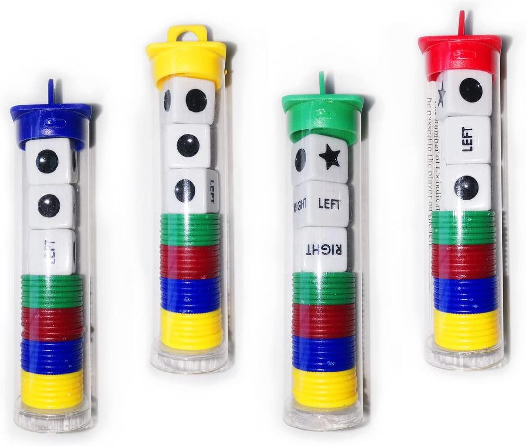 Left Right Center dice Game Set Bundle (4 Pack)