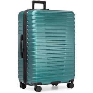 U.S. Traveler Boren Polycarbonate Hardside Rugged Travel Suitcase Luggage with 8 Spinner Wheels, Aluminum Handle, Teal, Checked-Large 30-Inch Wheel Is Beoken
