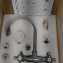 Wall Mount Kitchen Sink Faucet, 6 Inch Center Sink Faucet, in Wall Faucet Kitchen Sink, Kitchen Wall Faucets, Two Cross Handles Kitchen Faucet, Chrome, RULIA RB1026