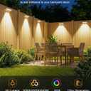 Solar Fence Lights Outdoor ,3000/4500/6000K 13 Mode, 12 Pack Fence Lights Solar Powered with Ultra-Bright Lens IP65 Waterproof,Solar Wall Light for Backyard/Step/Patio/Deck/Stair/Railings(White)