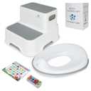 Complete 5-in-1 Potty Training Kit with Comfortable Toilet Seat, Non-Slip Step Stool, Interactive Reward Chart, Fun Stickers, and Parent Guide