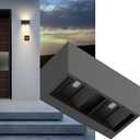 Solar Powered Outdoor Light, 1400LM Dimmable Up and Down Solar Light, 4000K Solar Wall Light Outdoor IP54, Cube Design Solars Porch Lighting for House Wall,Garden,Yard, Patio,Fence Decor (1pack)