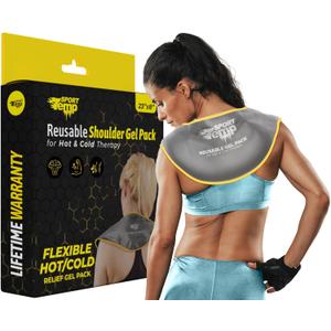 Hot & Cold Reusable Gel Pack Wrap for Neck/Shoulder/Back Pain Relief - Flexible Soft Compress - Ice & Heat Therapy for Rotator Cuff, Cervical, Pain, Swelling, Injuries and Surgery - Sport Temp