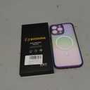 Bonoma for iPhone 15 Pro Max Case Magnetic 【Support for Magsafe】 Bling Laser Iridescent Florescent Crystal Luxury Camera Protector + 2* Screen Protector Shockproof Edge Cover -Purple