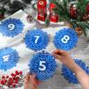 Kosiz 116 Pcs DIY Letter Custom Banner Customizable Banner Kit Winter Snowflake Letter Garland Including 111 Letters Numbers 3 Rope 2 Threading Device for Winter Holiday Xmas Home Classroom Decor (Blue)