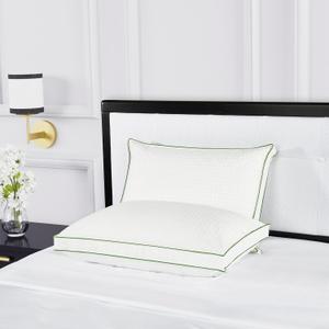 kate spade new york Firm/Extra Firm Pillow 20" x 36", Adjustable Down Alternative Pillow with 2" Gusset for Maximum Loft, Best for Back or Side Sleepers, King, White