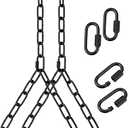 Otoolling Heavy Duty Porch Swing Hanging Chain Kit (2 Pack) 1500 Lbs Capacity, Up to 7.1ft Length- Rustproof Zinc-Plated, 4 Quick Links & 2 Y-Chain Assemblies, Indoor/Outdoor Hanging Hardware(Black)