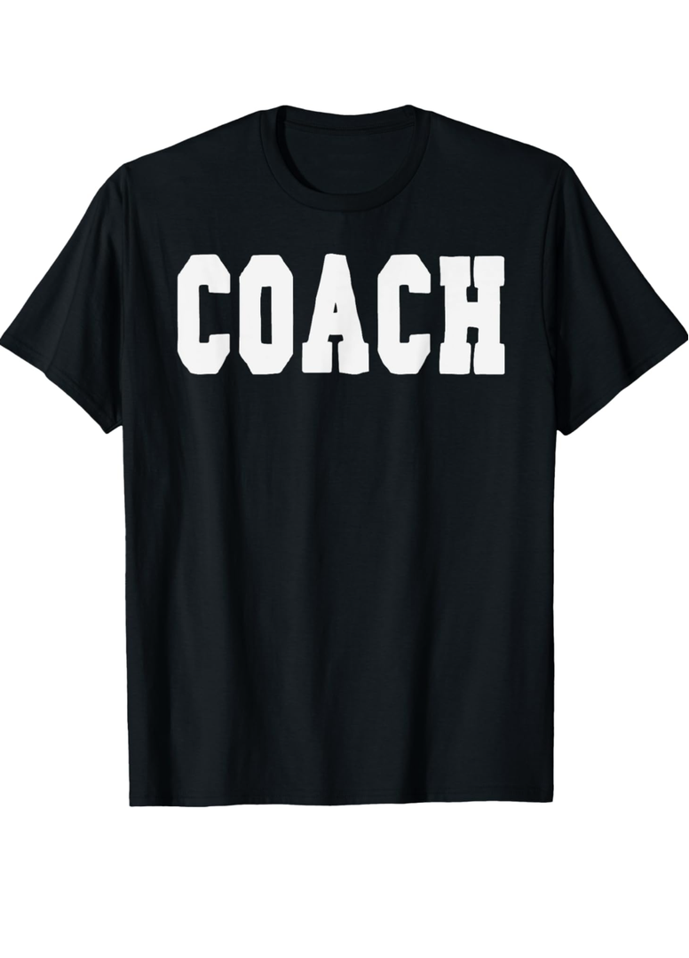 Coach Bold Lettering Halloween Costume Dress Up T-Shirt, S