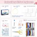 spicssa Beginner Embroidery Stitch Book Kit, Embroidery Kit for Beginners Adults with Video Tutorials, 79 Essential Stitches & Embroidery Patterns, DIY Your Own Embroidery Journal, Handmade Gift