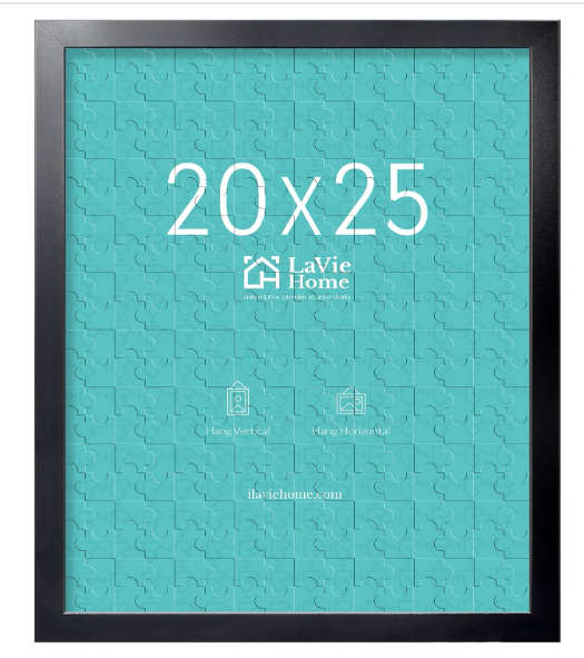 20x25 Picture Frame Black, Puzzles Frame for Wall Decoration, Classic Black Minimalist Style Suitable for Decorating Houses, Offices, Hotels, Puzzles Posters Photos or Artwork（1 Pack）