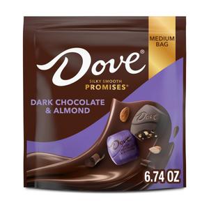 DOVE PROMISES Dark Chocolate & Almond Candy, 6.74 oz Bag (EXP 11/01/26)