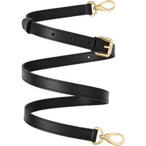 Leather Purse Strap Replacement Crossbody Handbag Long Adjustable (Black)
