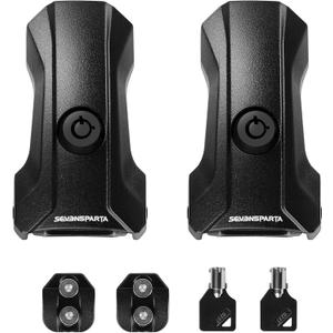 Seven Sparta Upgraded Locking Hood Latches for Jeep Wrangler JL/JLU 2018-2025 & Gladiator JT 2020-2025, with Keys & Anti-Theft Screws - Aluminum Locking Hood Catch, 1 Pair, Streamlined