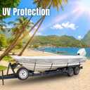 SPORTYOUTH Boat Cover, Trailerable Boat Cover 12' - 14' Waterproof Oxford Fabric 210D Anti-UV Dustproof Fit Classic Boat Open Boat Deep V-Hull Fishing Boats Small Utility Boat and More