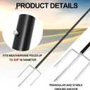Full Size Weathervane Garden Pole with Three Pronged Ground Stake Fits up to 3/4" Rod, Fit Lawns, Flower Beds, Patios, or Country Farmhouses, Black Powder Coated Stee, 55"