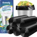 1.5 Gallon 120 pcs Small Black Trash Bags, Strong 1.3 Gallon 1.5 Gallon 1.6 Gallon Garbage Bags, Bathroom Trash Can Bin Liners,Mini Bags Waste Basket Liner,Fit 5-6 Liter, 1.5 Gal-Black-120