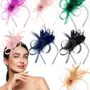 Suncalla 6 Pcs Fascinators for Women Tea Party Hats for Cocktail Wedding Tea Party Accessories (Mixed Colors)