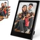 E-Ink Mini Digital Picture Frame, 4.0" Portable Photo Frame with Aluminum Alloy Case, IPS 4 Color Ink Screen, Easy Photo Upload Via FindXeink App, Best Photo Gifts for Parents (Black)