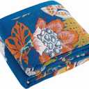 Boho Throw Blanket, Blue Lightweight Blankets for Summer, 100% Cotton Bohemian Decorative Throw Blanket, 50"x60" Reversible Muslin Breathable Woven Farmhouse Blankets Quilt, (Retro Vines)