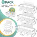 Veken 6-Pack Rustproof&Waterproof Shower Caddy, Adhesive Shelves Rack with Soap Holder, Large Bathroom & Washroom Organizer, No Drilling Wall-Mounted Kitchen&Home Decor,Ideal for Bathtub Storage,White