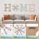 ZAZIWZ Farmhouse Home Signs with Windmill Clock Wall Decor Rustic Home Letters Wall Art for Living Room Kitchen Entryway Dining Room Bedroom (mix color), 12"L x 12"W