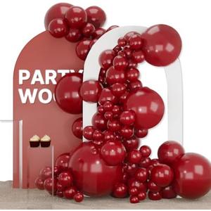 PartyWoo Burgundy Balloons 127 pcs Different Sizes of 36 18 12 10 5 Inch Dark Red Maroon Fall Balloon Arch Kit Garland for Graduation Thanksgiving Valentine's Day Birthday Party Decorations Red-Y62