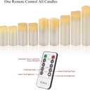 Vinkor Flameless Candles Battery Operated Candles Real Wax Pillar LED Candles with 10-Key Remote and Cycling 24 Hours Timer (Ivory 4" 5" 6" 7" 8" 9")