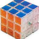 Rubiks Cube, Crystal Cube, Transparent 3x3 Cube Color-Matching Puzzle Game, Twisting Fidget Toy, Challenging Brain Teaser & Sensory Puzzle for Adults, Teens, & Kids, for Ages 8 & Up