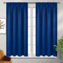 BGment Short Blackout Curtains for Bedroom 45 Inch Length - Rod Pocket Thermal Insulated Drapes Room Darkening Privacy Blinds for Kitchen Bathroom Windows, 42 x 45 Inch, 2 Panels, Royal Blue