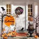 2 x Ghost Halloween Flag Set - 2 House Flags (28 x 40) & 2 Garden Flags (12x18) Double Sided
